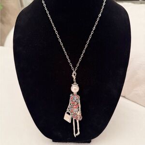 Silver Necklace with Colorful Pendant